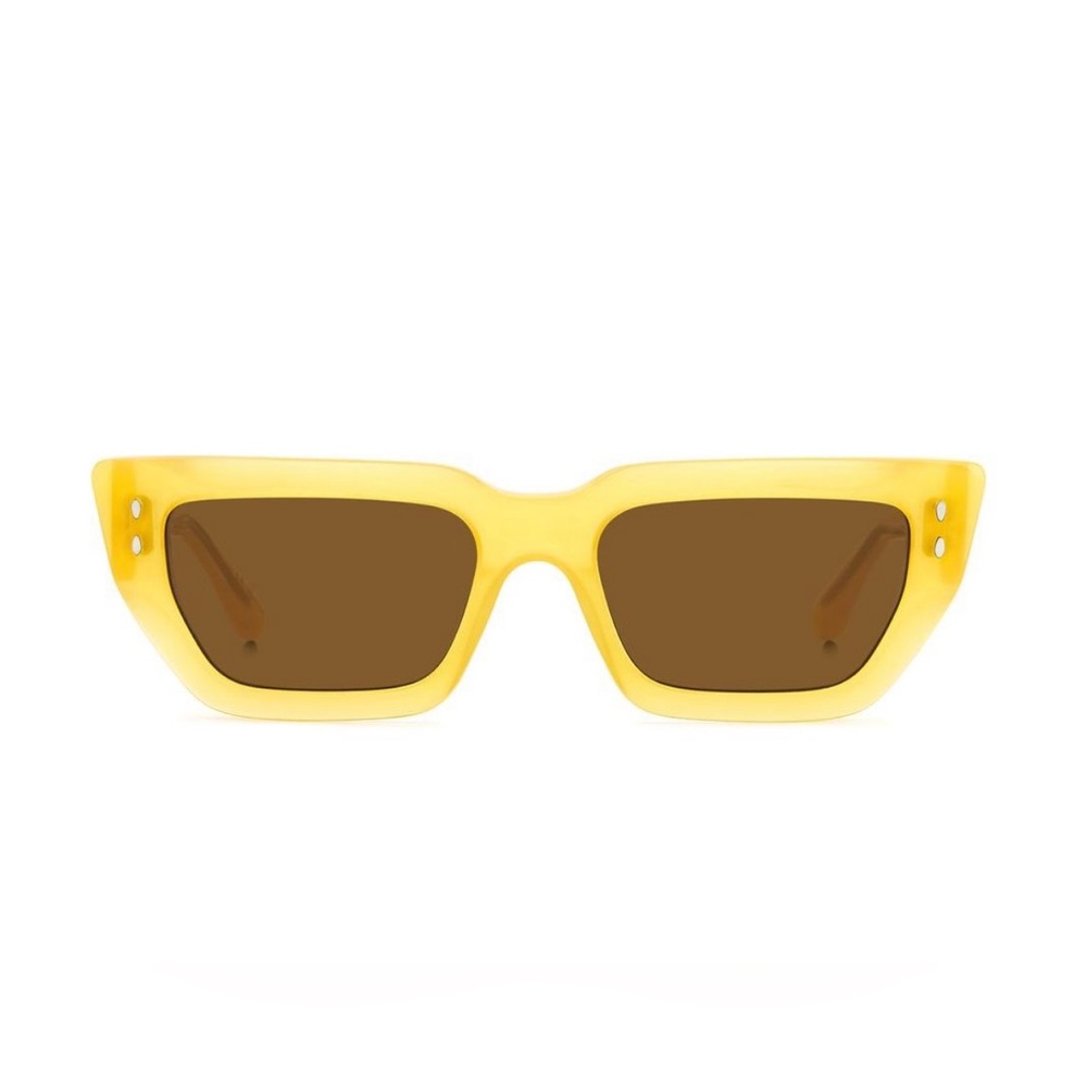 Isabel Marant Yellow Rectangular Sunglasses with Brown Lenses